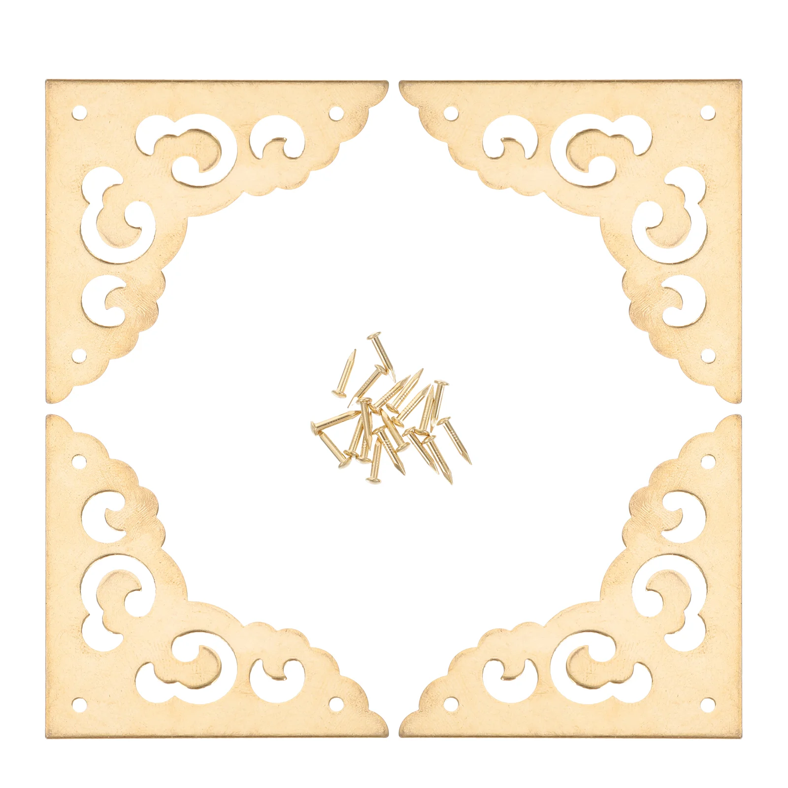 

4 Pcs Corner Protector Golden Edges Cover Brass Corner Protector Cabinet Guarder