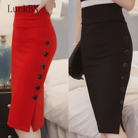 womens clothing skirt sexy casual pencil skirt ladies high waisted button office autumn skirt 5xl large size skirts new 2021