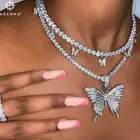 Модная кубинская подвеска в стиле хип-хоп с большой бабочкой ожерелье Стразы Женская цепочка Ювелирные изделия блестящие ювелирные изделия подарки для вечеринок