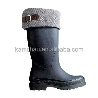 

waterproof handmade colorful fur lined rubber boot