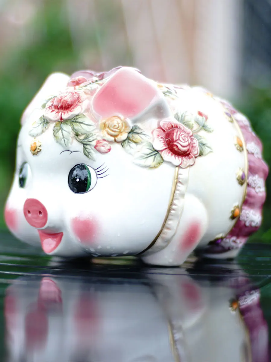 Керамическая Милая свинья копилка для животных Детская креативная большая