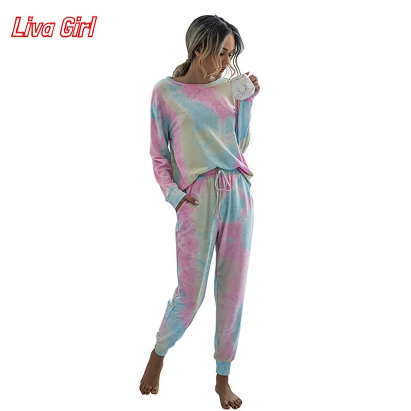 Базовая футболка с принтом в виде галстука-красителя длинный комплект из двух