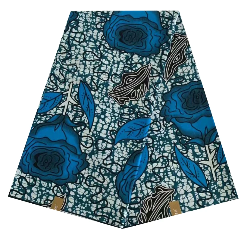 polyester Ankara Africa prints batik fabric real dutch wax tissu high quality 6yards fashion African sewing for party dress