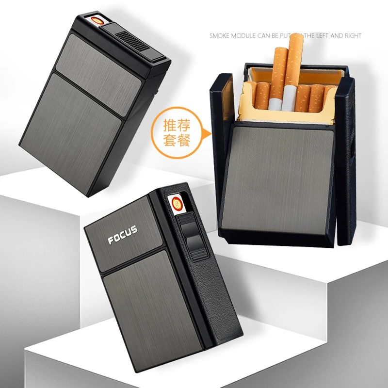 Водонепроницаемый чехол для сигарет 20 шт. с металлическим держателем хранения