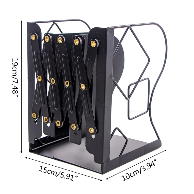 

2021 New Retractable Book Support Stand Telescopic Metal Bookend Shelf Bookrack Organizer