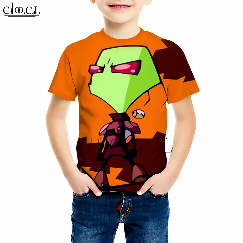 Футболки в стиле аниме Харадзюку с принтом Invader ZIM толстовка для мальчиков и