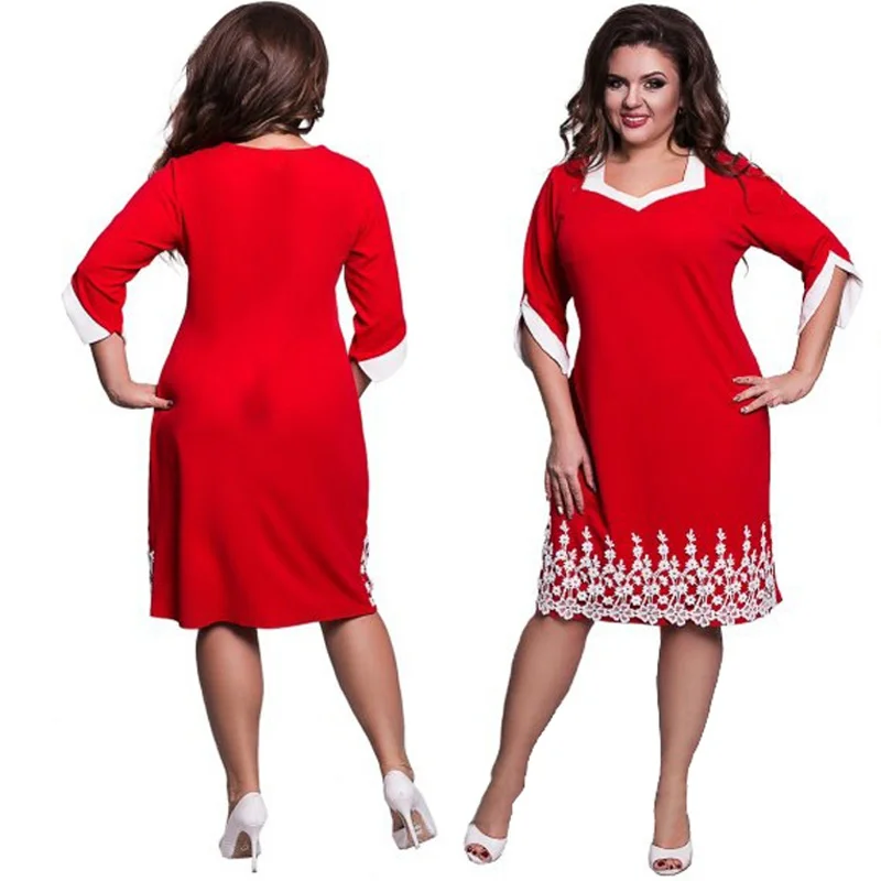 Летние Стильные офисные женские платья больших размеров повседневные свободные