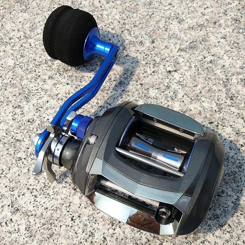 Twinfish TF500 wide body casting reel light weight sea water metal frame fast fishing reel long handle left hand max drag10kg enlarge