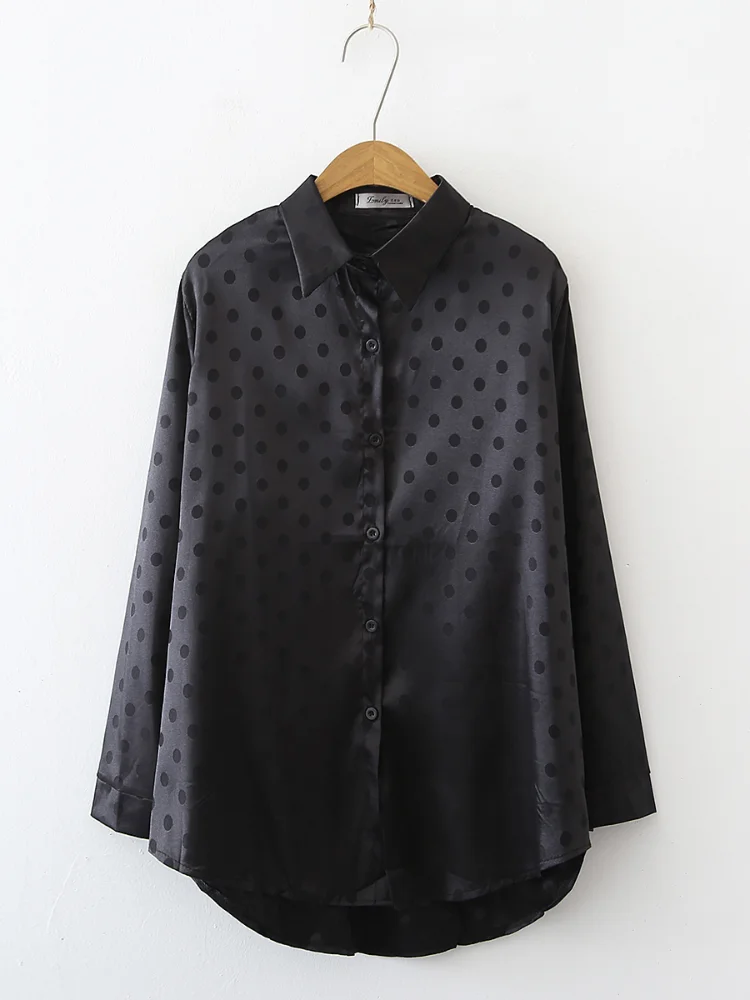 

Women's Blouses Chiffon Polo Shirts Casual Shirt Plus Size Loose Top Print Tops Solid Long Sleeve Summer Lady Blouse Houthion