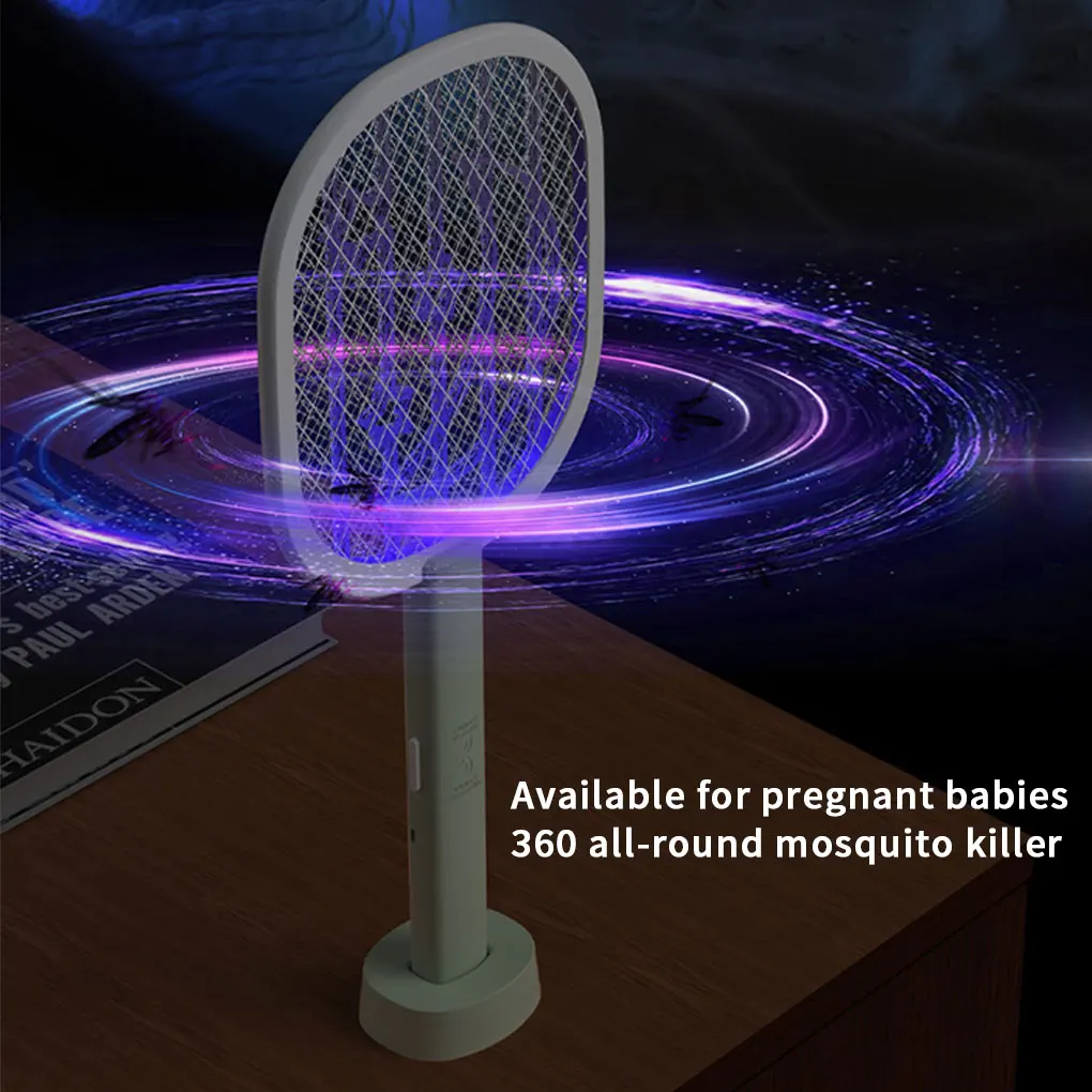 

Electric Flies Swatter Killer with UV Light USB Rechargeable LED Lamp Summer Mosquito Trap Racket Anti Insect Bug Zapper