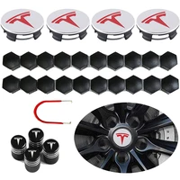 for tesla wheel cover trim wheel hub cap kit for tesla model 3 s x wheel car accessories hub cover emblem badge lug nut covers