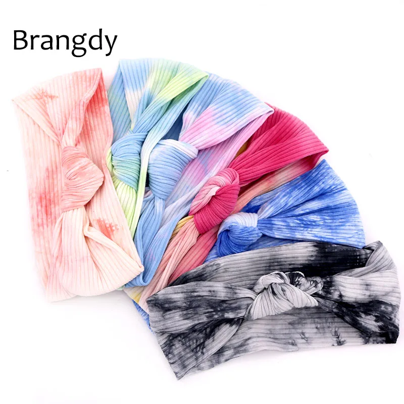 Женская хлопковая повязка на голову растягивающаяся ребристая головная