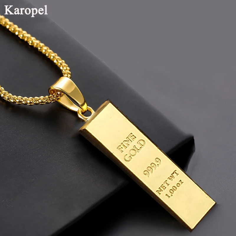 

karopel Fashion MGOLD WE TRUST Gold Hip Hop Pendant Men's Charm Ice Out Suspension Rectangle Pendants Jewelry Making