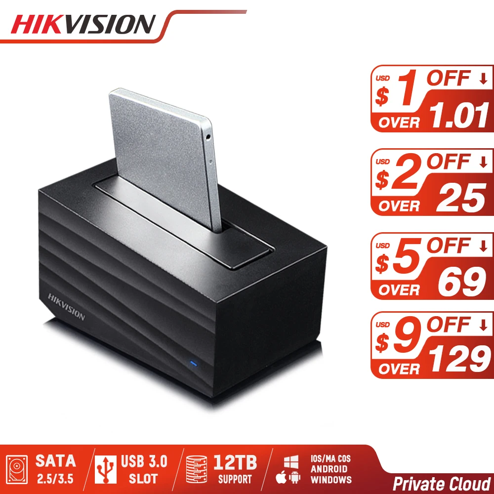 

Hikvision NAS Private Cloud Sharing Network Attached Storage Server for Home support HDD/SSD 2.5/3.5 inch 12TB MAX