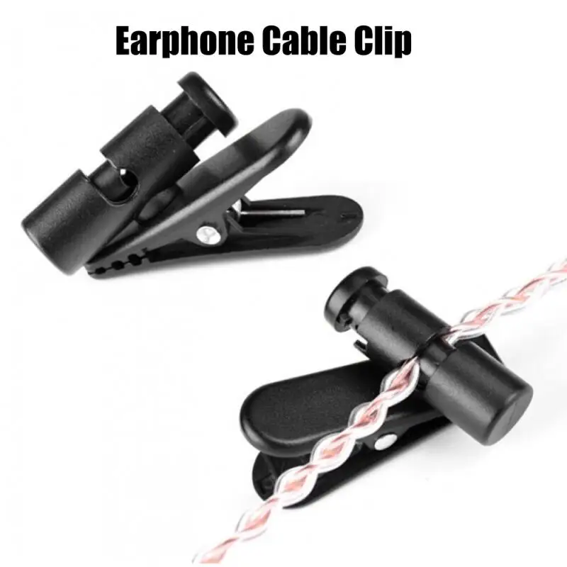 

360 Degree Rotatable Headphone Headphone Earphone Cable Cord Wire Lapel Collar Clip Nip Holder Mount Clamp HOT 100% New