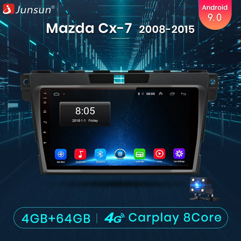 Junsun V1 pro 4G+ 64G CarPlay Android 9,0 DSP для Mazda Cx-7 cx7 2008- автомобильный Радио Мультимедиа Видео плеер Navi gps 2 din dvd
