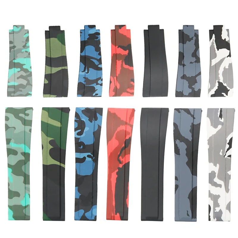 

Силиконовый резиновый ремешок для часов 20 мм, мужские часы, аксессуары для Rolex GMT, черный, зеленый, водный призрак, уличный спортивный браслет...