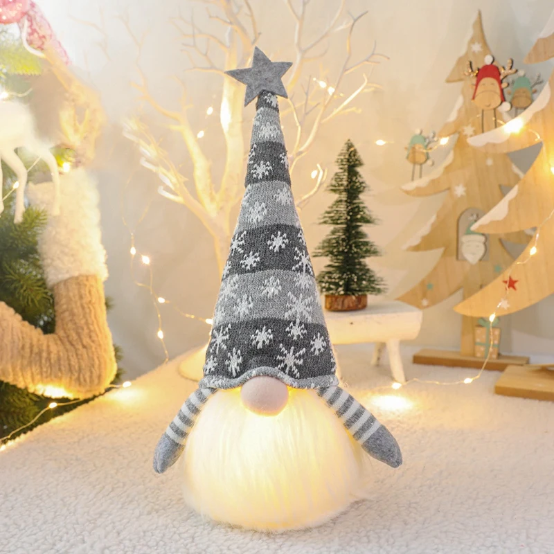 

Christmas Decoration Glowing Dwarf Plush Doll Ornaments New Year Decorations