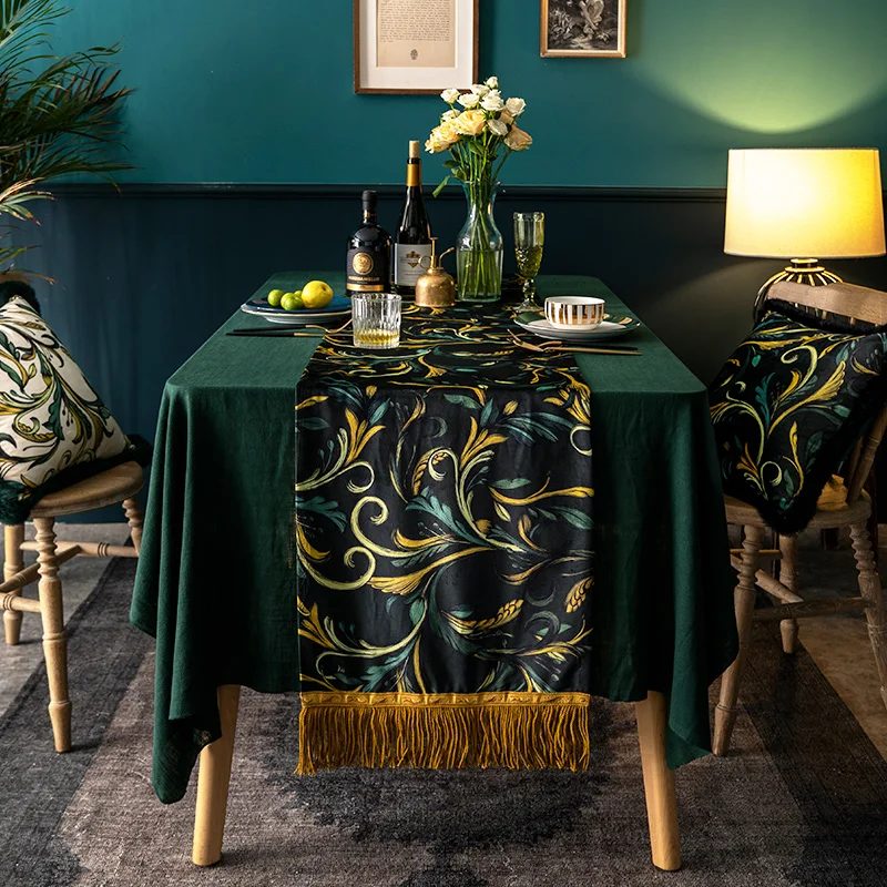 Травяной Selaginellae белый зеленый стол Бегуны для свадьбы кровать бегун отель | Дом и