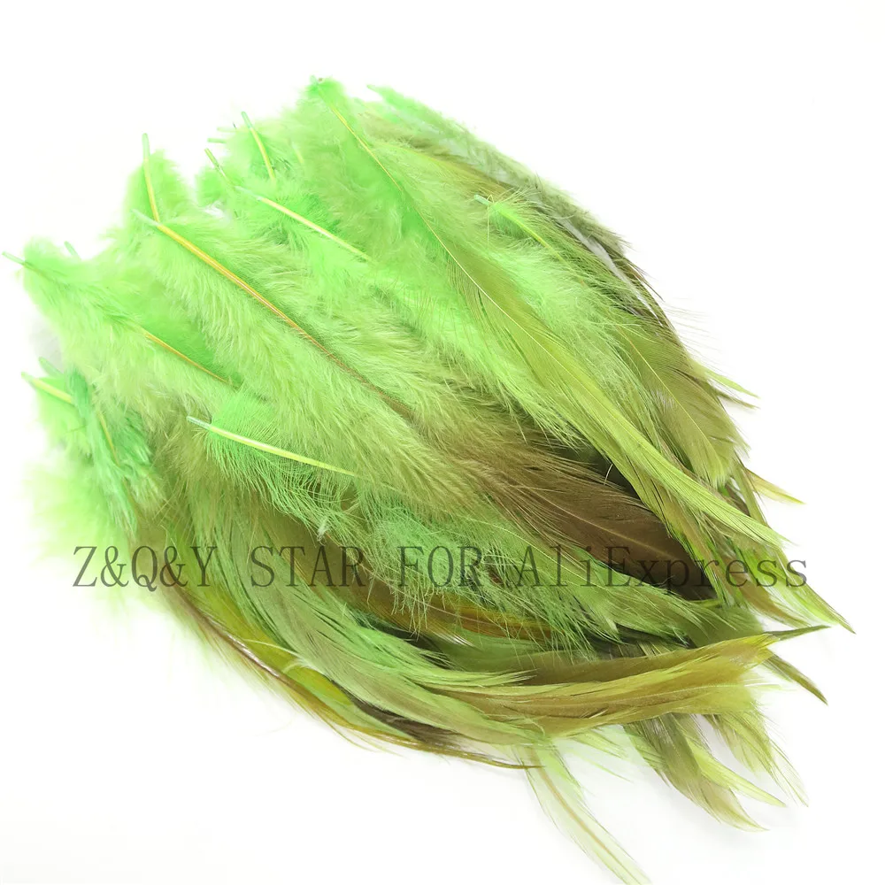 

100 натуральные Куриные перья 4-6 дюймов окрашенные фруктовые зеленые перья для рукоделия