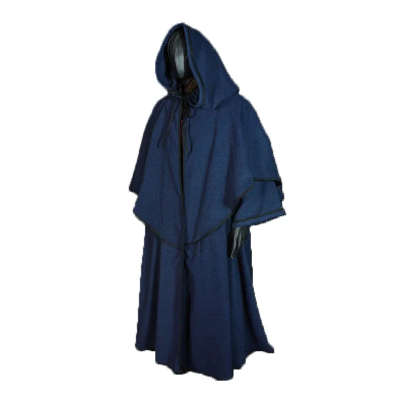 Винтажный средневековый плащ унисекс для мужчин и женщин длинный рукав большой