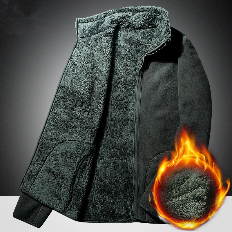

5XL Men Women Winter Plus Velvet Thicken Warm Coat Outdoor Sport Climbing Fishing Riding Hiking Windproof Thermal Fleece Jacket