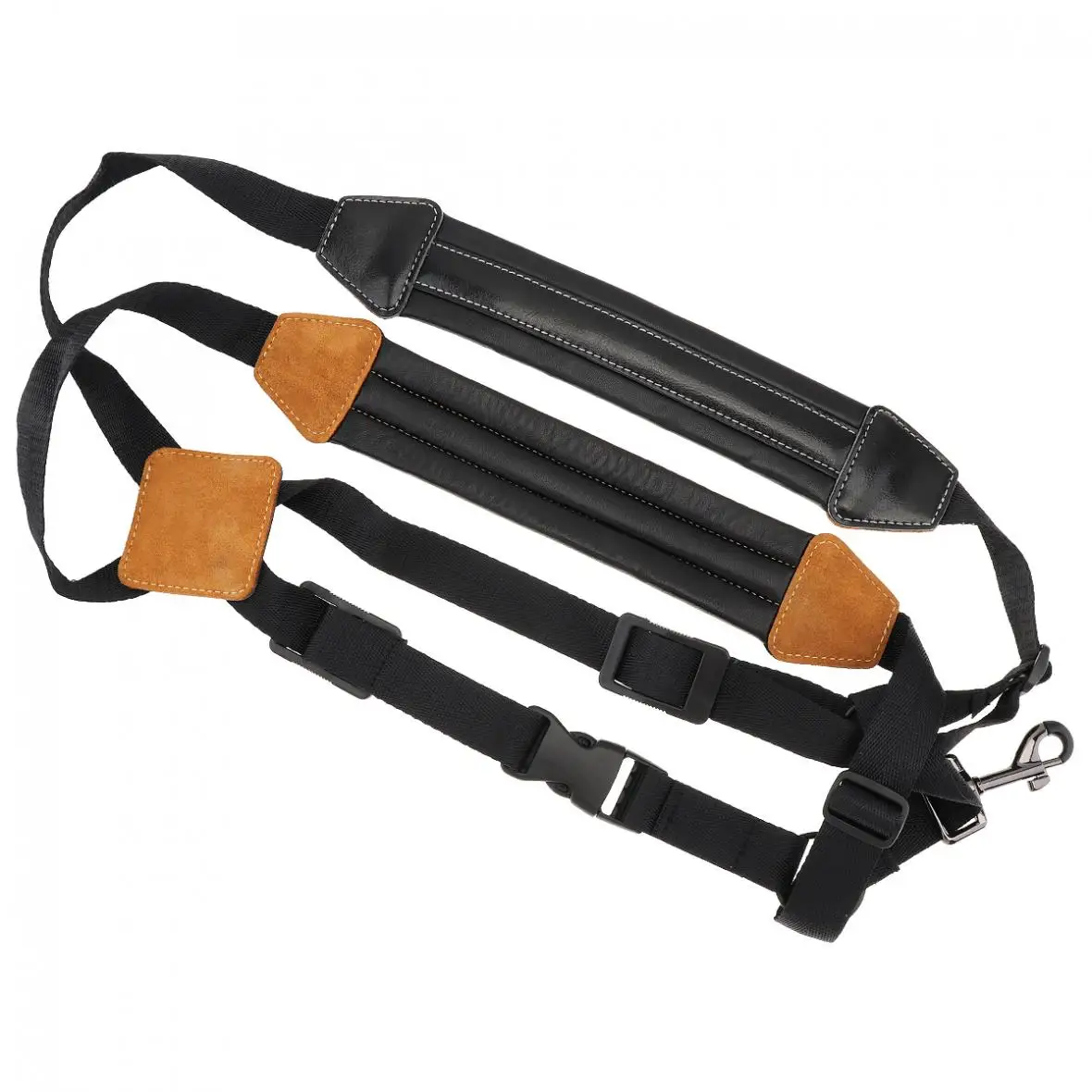 

Kid Goat Genuine Leather Double Shoulder Saxophone with Snap Hook Strap Double Shoulder for Alto Tenor Bari Soprano Sax