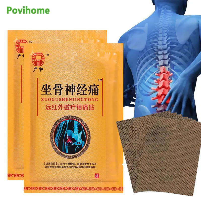 

8Pcs/bag Sciatica Treatment Patch for Cervical Knee Joint Pain Relief Sticker Chinese Medicine Far Infrared Plaster Health Care