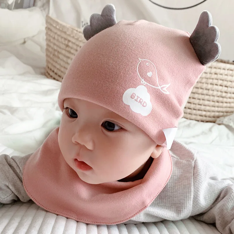 Хлопковая детская шапка осень-зима Детские шин шапочка Чепчик для сна с рисунком