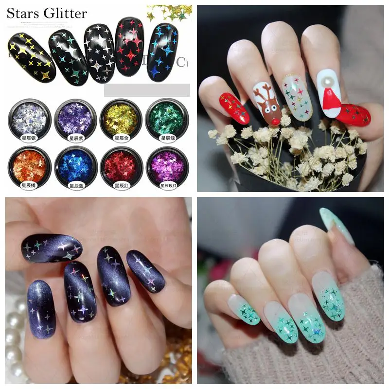 

4mm 10g Glitter Star Flake Rainbow Cup Loose Sequins Diy Scrapbooking Wedding Nail Sequins Art Decoration Materials