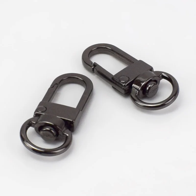 gunblack 10/30 шт металлический мешок пряжки ошейник пряжки для сумочки, цепь на ремешке для застежками Поворотный замок-Карабин Пряжка с застежкой-крючком оборудование кожа Carfts - Цвет: gunblack