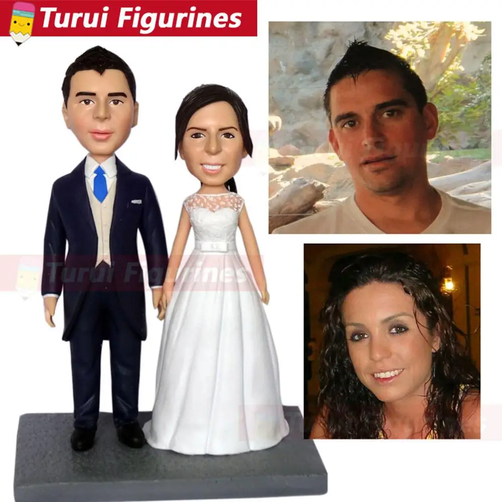 Персонализированные bobblehead кукла Сладкая пара свадебный подарок свадебное