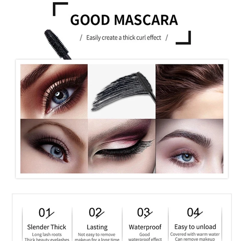 Водостойкая тушь для ресниц 4D шелковое волокно густая Удлиняющая Тушь