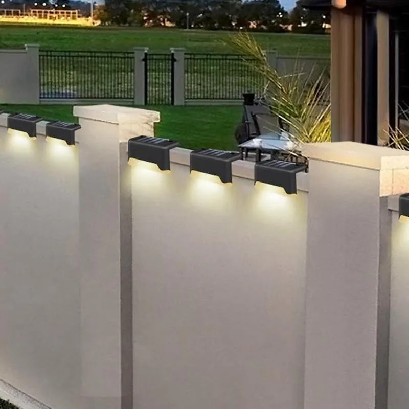 

LED Stairs Lamp Outdoor Aisle Wireless Spotlight Fence Waterproof Warm White Bright Durable Abs Solar Light Yard Garden Decor