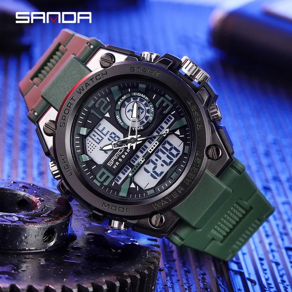 

SANDA G Style Military Sports Watches Mens 50M Waterproof Digital Wristwatch Man Quartz For Men Clock Male Relogio Masculino