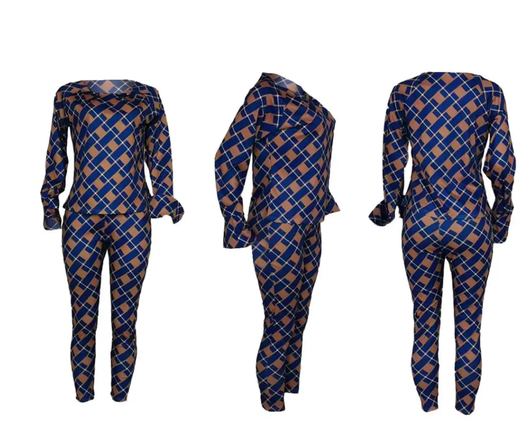 2019Autumn winte Style African Women Clothing Dashiki Fashion Print Elastic Cloth Casual Straight Tops Pants | Тематическая одежда