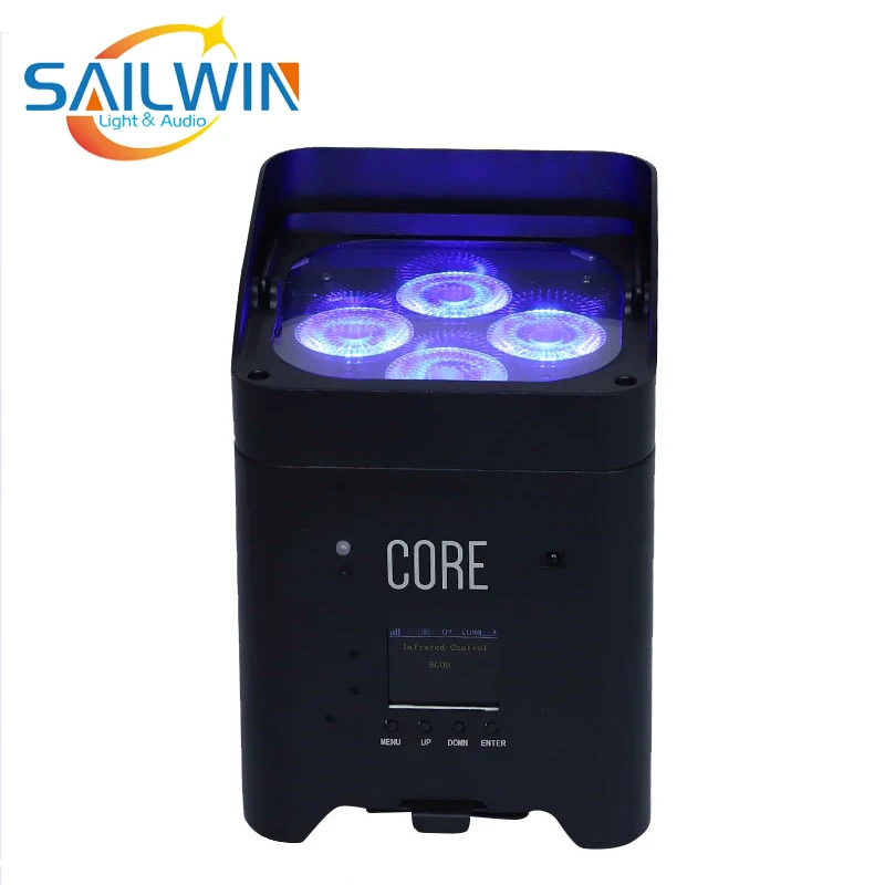 SAILWIN Польша запас 4X18W 6in1 RGBAW + УФ DMX512 Батарея приведенный в действие Беспроводной