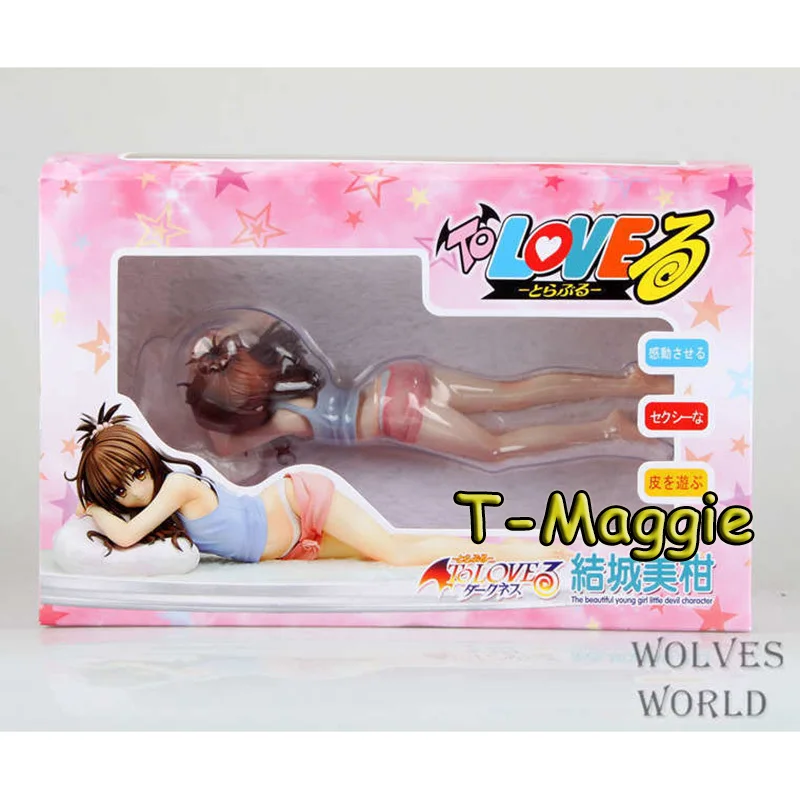 

Anime TO LOVE Ru Darkness Yuuki Mikan Sleeping position PVC Action Figure Eraser Head Collection Model DollsToys For Gifts 23CM