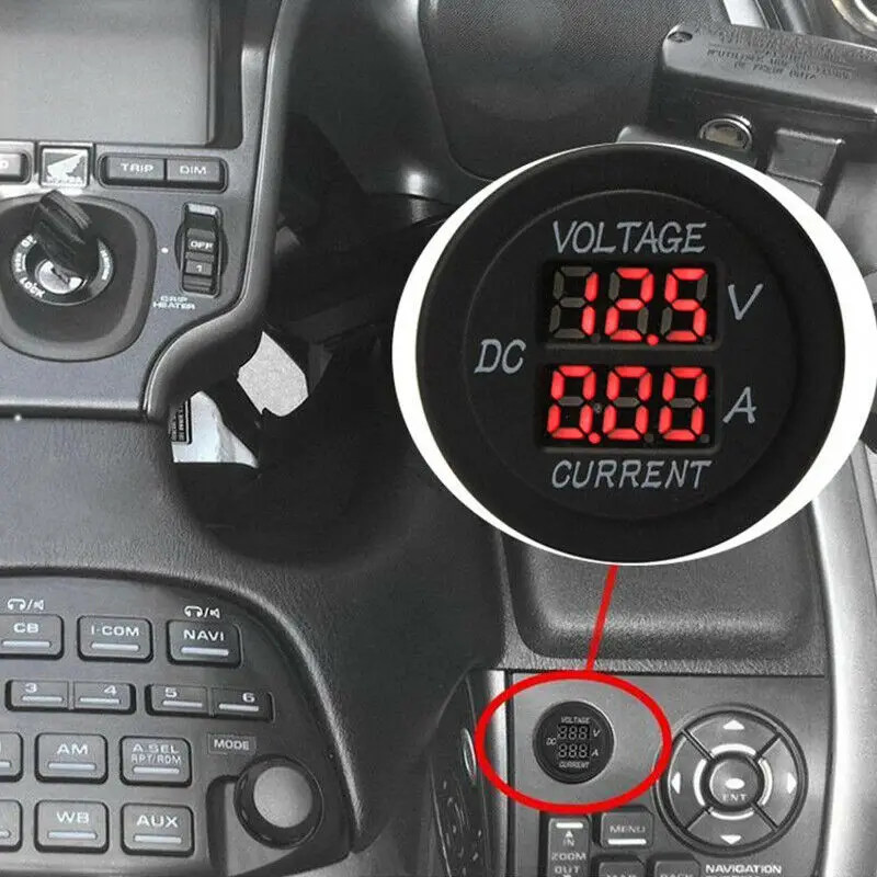 2 в 1 Автомобильный мотоцикл светодиодный цифровой вольтметр Амперметр