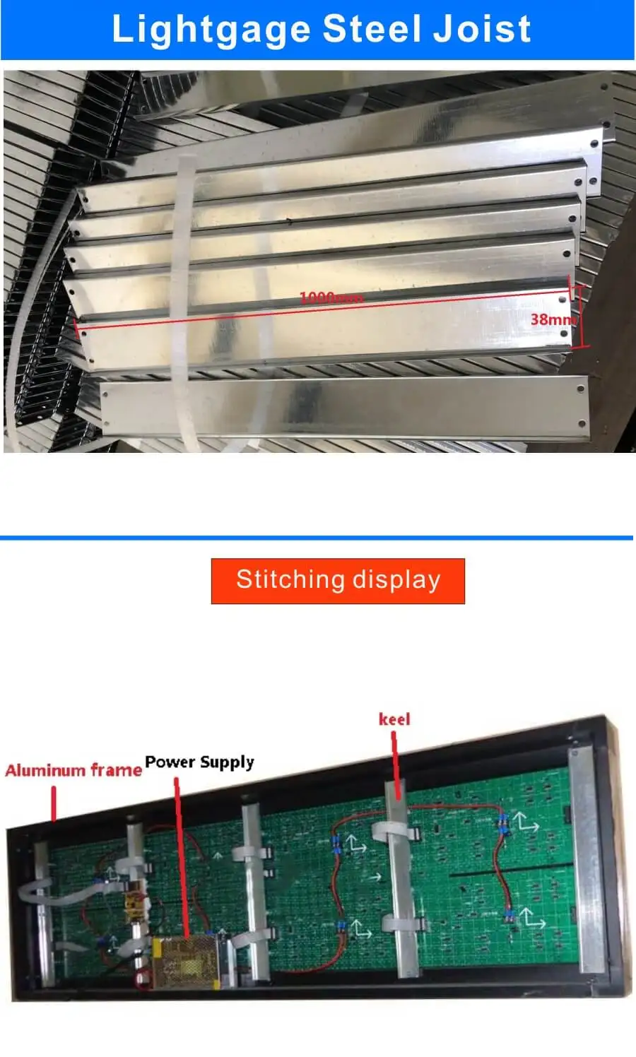 P10 P8 P6 P5 P4 P3 P2.5 P2 светодиодный дисплей Алюминий Рамка-аксессуар lightgage стальная балка