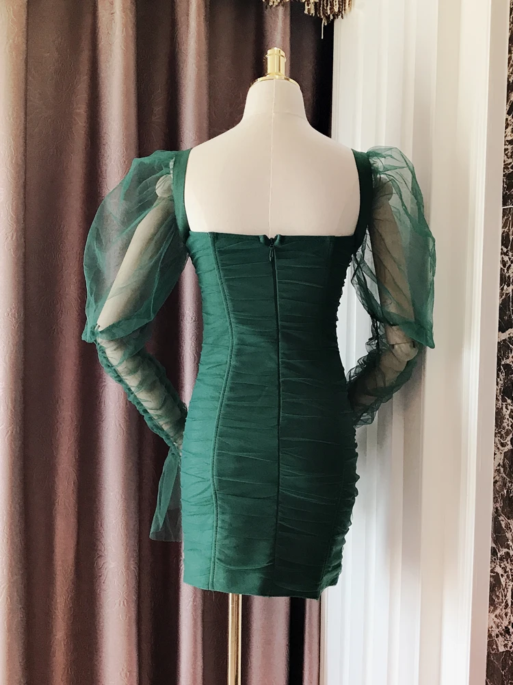 2020 Ранняя весна Новое Элегантное Ретро Сетчатое вязанное платье с