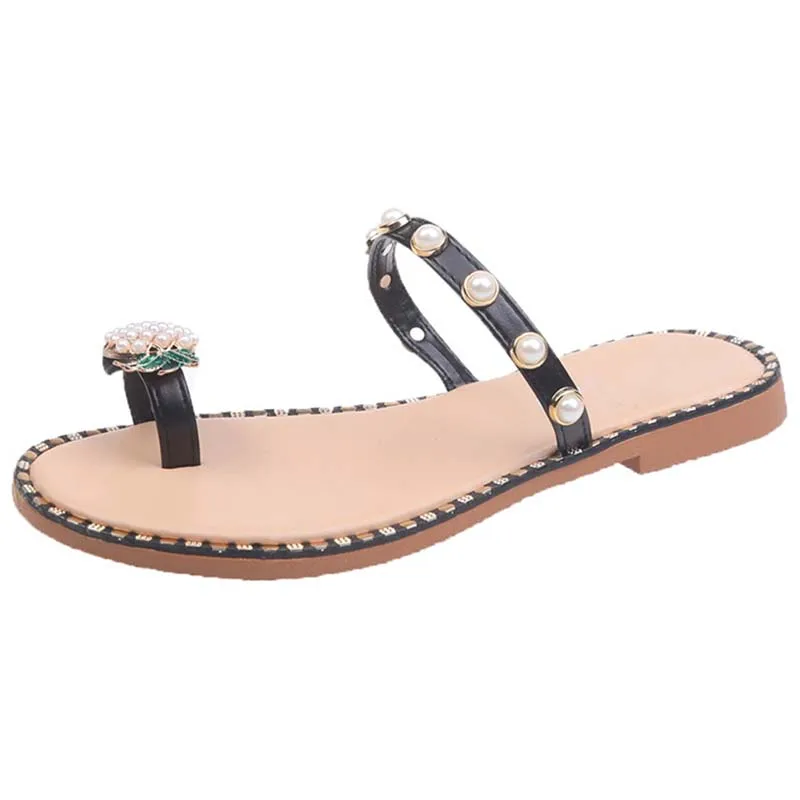 

2020 New Women Sandals Summer Shoes Woman Pineapple Flat Sandals Plus Size Gladiator Slip on Beach Sandals woman