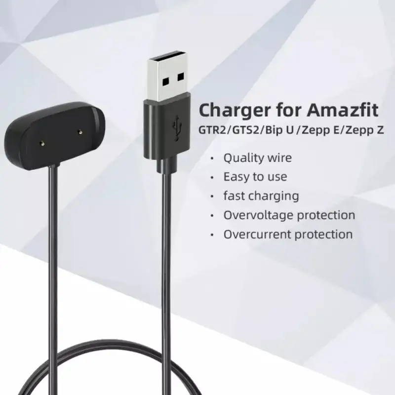 1PC Smart Watch Dock Charger Adapter USB Charging Cable Cord For Amazfit GTR 2/GTS 2/Bip U/GTR 2e For Zepp E/Z Watch Accessoires
