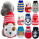 Winter Cartoon Dog Clothes Warm Christmas Dog Sweater For Small Dogs Pets Clothing Soft Coat Knitting Crochet Cloth Jersey Perro