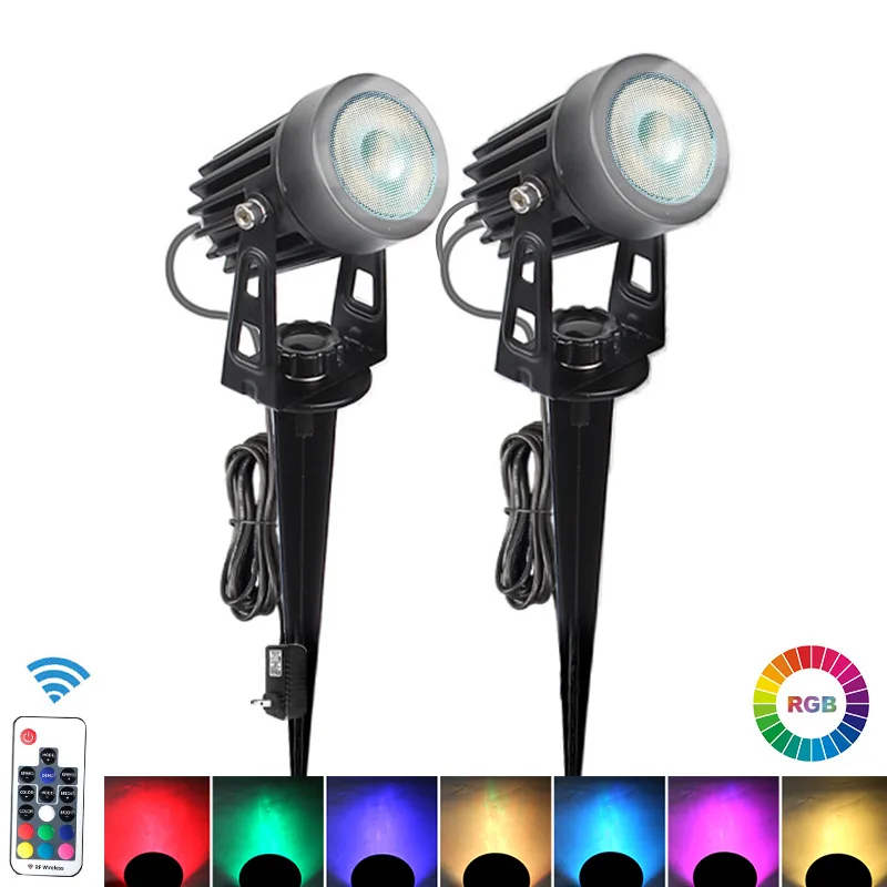 Новинка 3 Вт COB RGB с дистанционным управлением садовый фонарь для газона