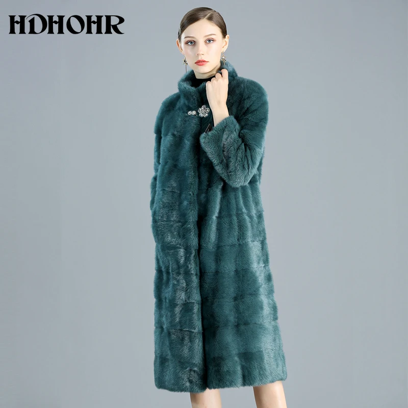 HDHOHR Высокое качество Новые настоящие Шубы женские длинные шубы из натурального меха норки модные теплые зимние короткие меховые куртки