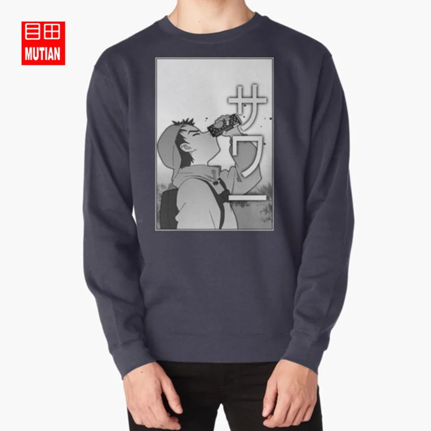 Sour толстовки naota flcl fooly cooly Аниме Манга sadboy sadboi sad boi - Цвет: navy-sweatshirt