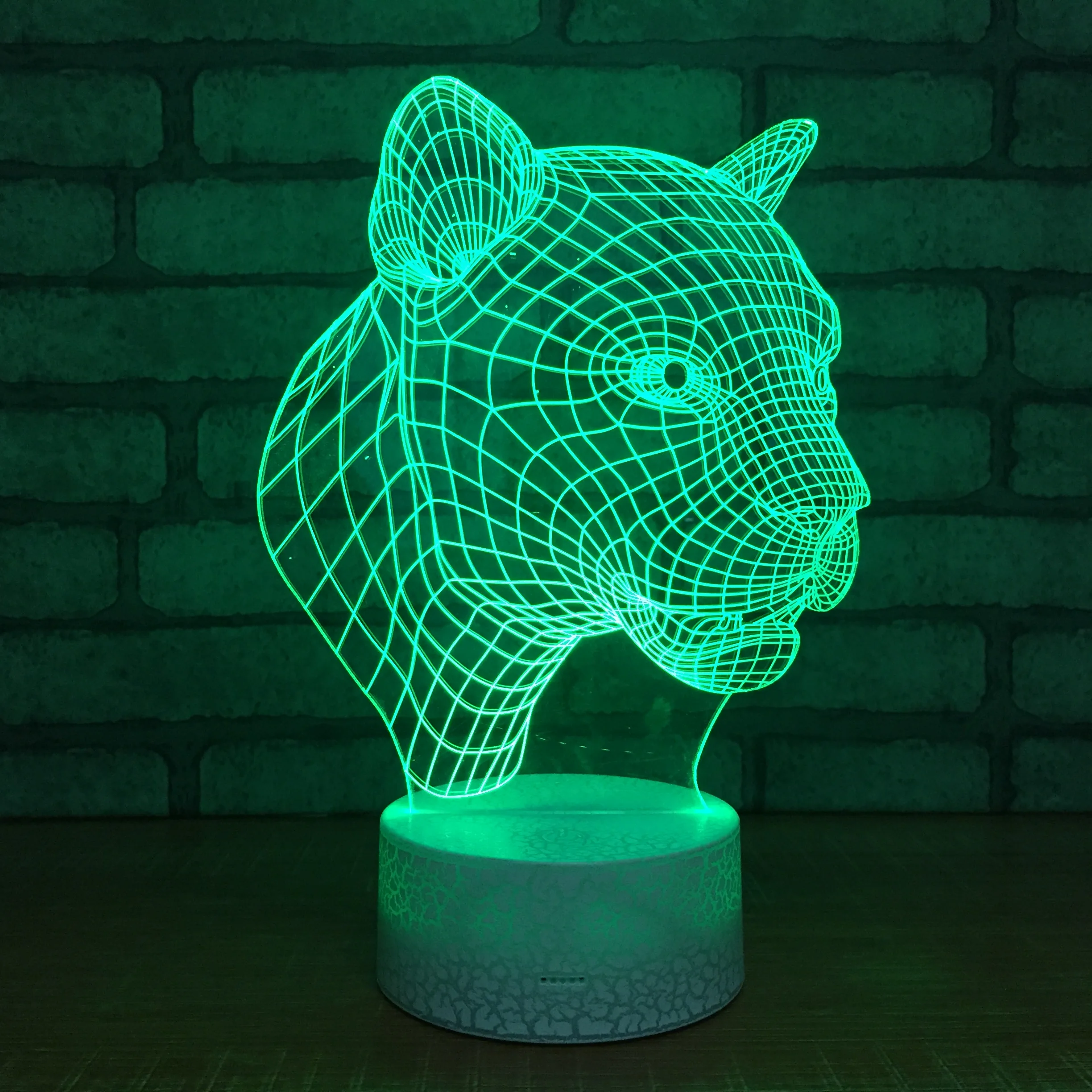 Гепард Леопард 3D светодиодный ночсветильник USB спальня гостиная бар атмосфера