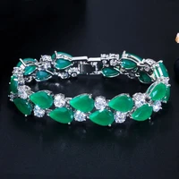 cwwzircons geometric natural green cubic zircon stone luxury wide big bracelet bangle for women jewelry party accessories cb209