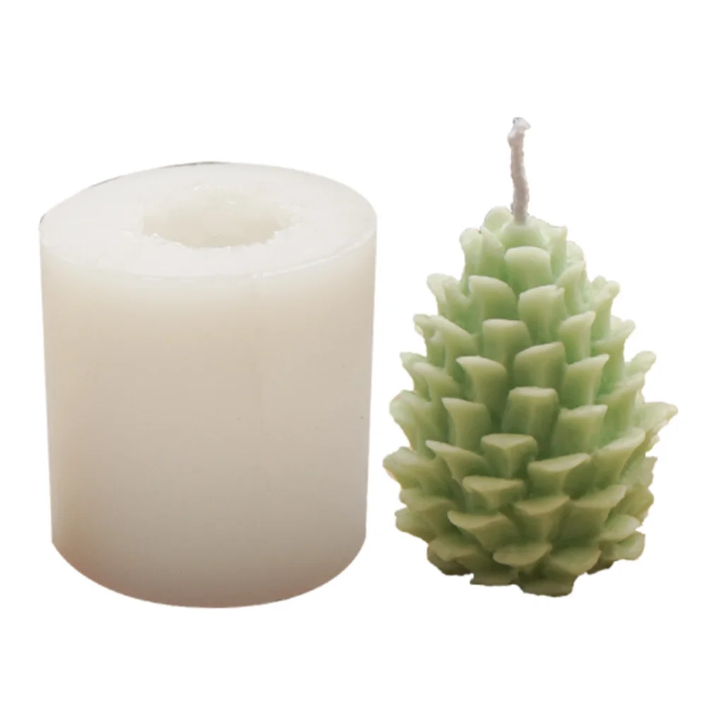 3D Рождественская силиконовая форма в виде сосновой свечи сделай сам для